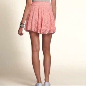 Hollister Pink Lace Skater Skirt
